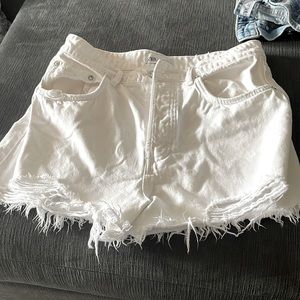 Zara White Denim Shorts